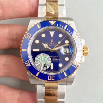 Rolex Submariner Date 116613LB JF Yellow Gold & Stainless Steel Blue Dial Swiss 3135