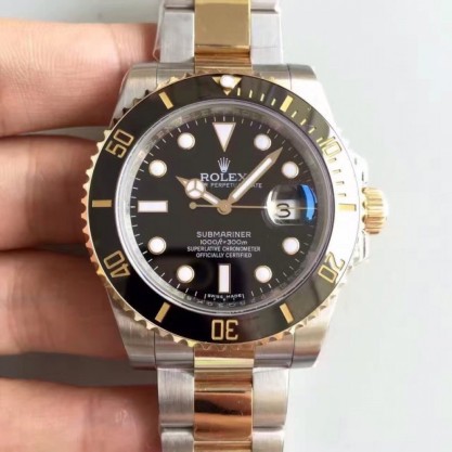 Rolex Submariner Date 116613LN 2018 N V7S 24K Yellow Gold Wrapped & Stainless Steel Black Dial Swiss 3135