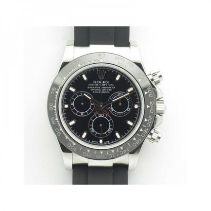 Rolex Daytona Cosmograph 116519LN JH Stainless Steel Black Dial Swiss 4130 Run 6@SEC