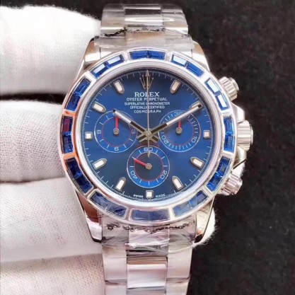 Rolex Daytona Cosmograph 116599 JF Stainless Steel & Diamonds Blue Dial Swiss 7750 Run 6@SEC