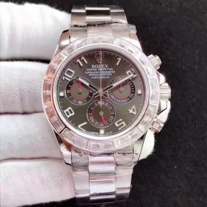 Rolex Daytona Cosmograph 116599 JF Stainless Steel & Diamonds Anthracite Dial Swiss 7750 Run 6@SEC