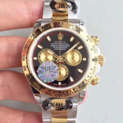 Rolex Daytona Cosmograph 116503 JF Stainless Steel & Yellow Gold Black & Champagne Dial Swiss 7750 Run 6@SEC
