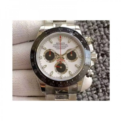 Rolex Daytona Cosmograph 116500LN JH Stainless Steel White Dial & Black Subdials Swiss 4130 Run 6@SEC