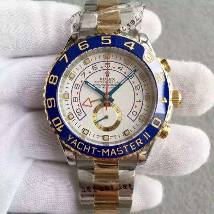 Rolex Yacht-Master II 116681 V5 Stainless Steel & Yellow Gold White Dial Swiss 7750