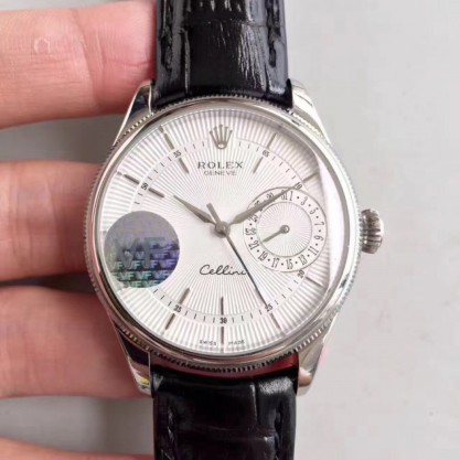 Rolex Cellini Date 50519 VF Stainless Steel White Dial Swiss 3165