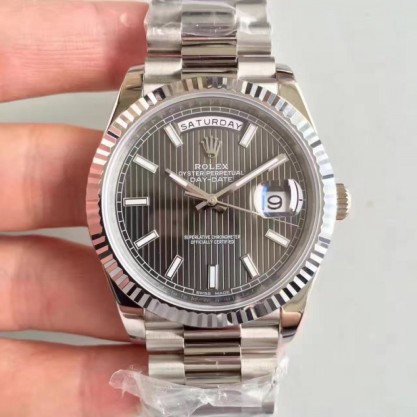 Rolex Day-Date 40 228239 N Stainless Steel Anthracite Dial Swiss 3255