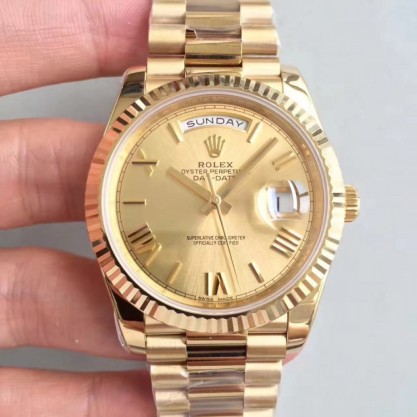 Rolex Day-Date 40 228238 N Yellow Gold Champagne Dial Swiss 3255