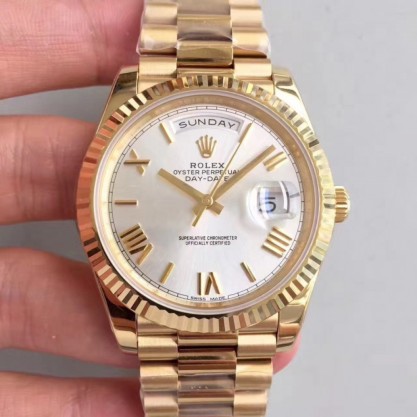 Rolex Day-Date 40 228238 N Yellow Gold Rhodium Dial Swiss 3255