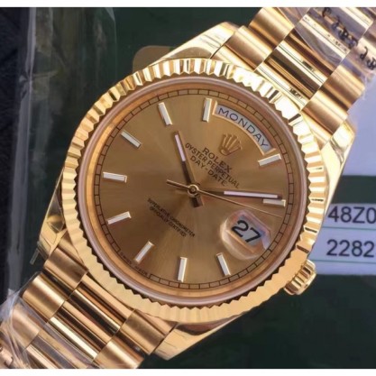 Rolex Day-Date 40 228235 2018 EW Yellow Gold Rose Gold Dial Swiss 3255