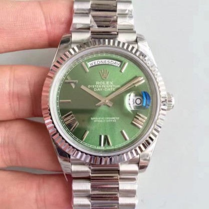 Rolex Day-Date 40 228239 2018 EW Stainless Steel Green Dial Swiss 3255