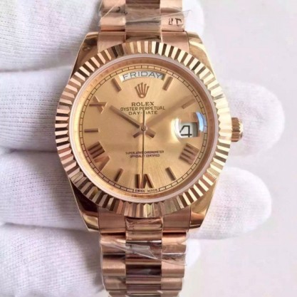Rolex Day-Date 40 228235 40MM Replica KW Rose Gold Gold Dial Swiss 3255