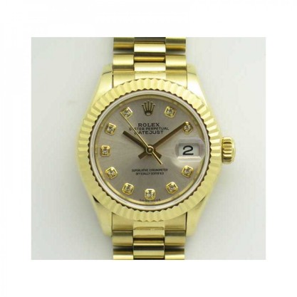 Rolex Lady Datejust 28 279178 28MM Replica BP Yellow Gold Silver Dial Swiss 2671
