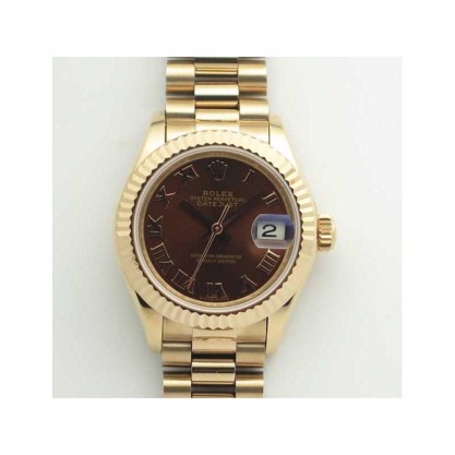 Rolex Lady Datejust 28 279165 28MM Replica BP Rose Gold Chocolate Dial Swiss 2671