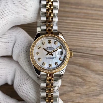 Rolex Lady Datejust 28 279383BR 28MM Replica WF Stainless Steel & Yellow Gold Mother Of Pearl Dial Swiss 2671