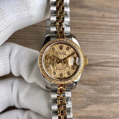 Rolex Lady Datejust 28 279383BR 28MM Replica WF Stainless Steel & Yellow Gold Rolex Dial Swiss 2671