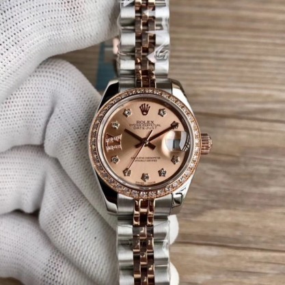 Rolex Lady Datejust 28 279381RBR 31MM Replica WF Stainless Steel & Rose Gold Rose Gold Dial Swiss 2671