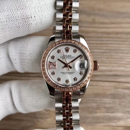Rolex Lady Datejust 28 279381RBR 28MM Replica WF Stainless Steel & Rose Gold Mother Of Pearl Dial Swiss 2671