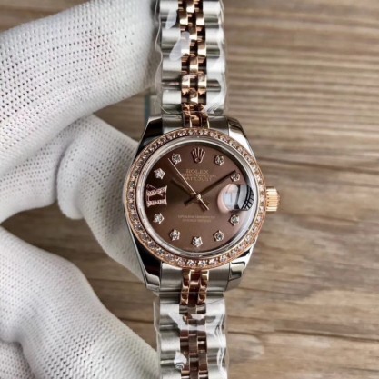 Rolex Lady Datejust 28 279381RBR 28MM Replica WF Stainless Steel & Rose Gold Chocolate Dial Swiss 2671