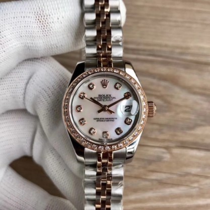 Rolex Lady Datejust 28 279381RBR 28MM Replica WF Stainless Steel & Rose Gold Mother Of Pearl Dial Swiss 2671