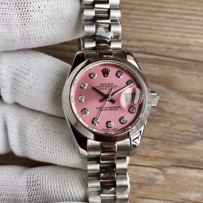 Rolex Lady Datejust 28 279160 28MM Replica WF Stainless Steel Pink Mother Of Pearl Dial Swiss 2671