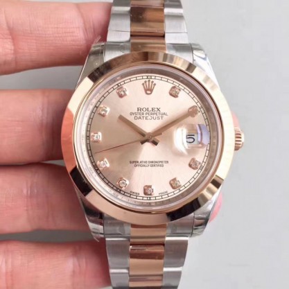 Rolex Datejust II 116333 41MM Replica EW Stainless Steel & Rose Gold Rose Gold Dial Swiss 3136