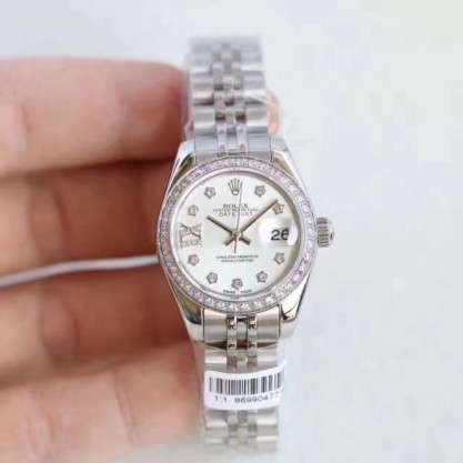 Rolex Lady Datejust 28 279136RBR 28MM Replica N Stainless Steel & Diamonds Mother Of Pearl Dial Swiss 2671