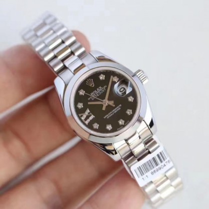 Rolex Lady Datejust 28 279160 28MM Replica N Stainless Steel Black Dial Swiss 2671