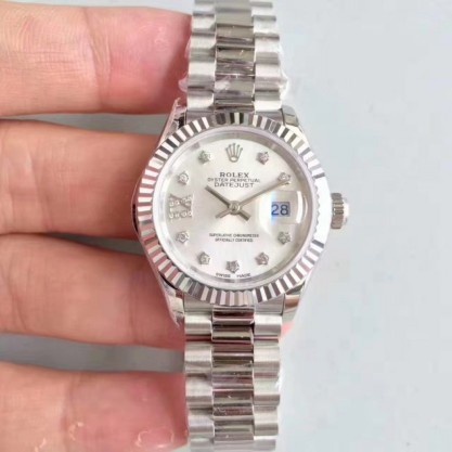 Rolex Lady Datejust 28 279166 28MM Replica N Stainless Steel Silver Dial Swiss 2236