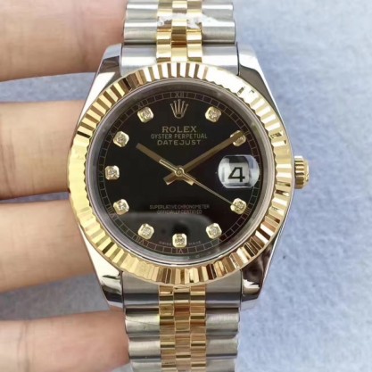 Rolex Datejust II 126333 41MM Replica N Stainless Steel & Yellow Gold Black Dial Swiss 2836-2