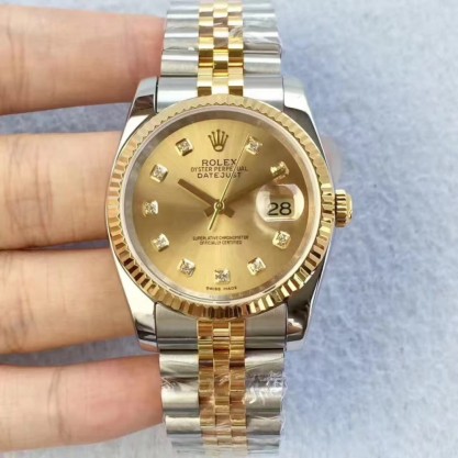 Rolex Datejust II 126333 41MM Replica N Stainless Steel & Yellow Gold Champagne Dial Swiss 2836-2