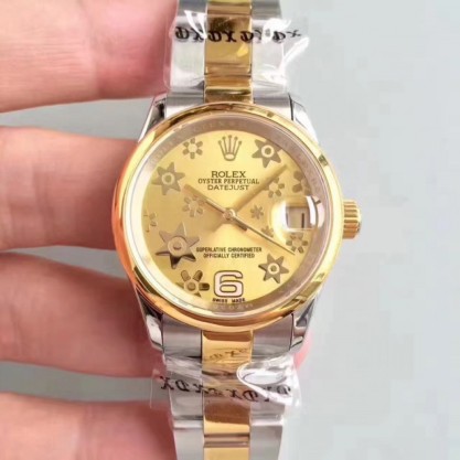 Rolex Datejust 31 178243 31MM Replica JF Stainless Steel & Yellow Gold Champagne Dial Swiss 2836-2