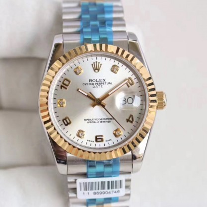 Rolex Datejust 36 116233 36MM Replica N Stainless Steel & Yellow Gold Rhodium Dial Swiss 2836-2