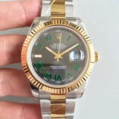 Rolex Datejust II 116333 41MM Replica EW Stainless Steel & Yellow Gold Anthracite Dial Swiss 3136