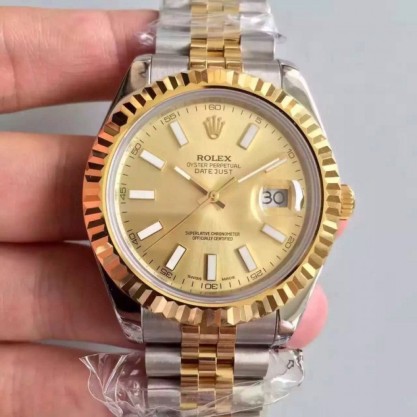 Rolex Datejust 41 126333 41MM Replica NF Stainless Steel & Yellow Gold Champagne Dial Swiss 2836-2