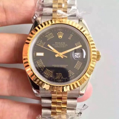 Rolex Datejust 41 126333 41MM Replica NF Stainless Steel & Yellow Gold Black Dial Swiss 2836-2