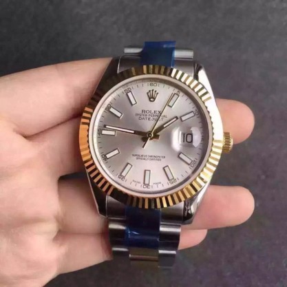 Rolex Datejust II 116333 V5 41MM Replica Stainless Steel & Yellow Gold Silver Dial Swiss 2836-2