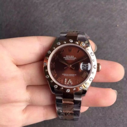 Rolex Lady Datejust 31 178341 31MM Replica V5 Stainless Steel & Rose Gold Chocolate Dial Swiss 2836-2