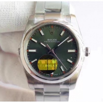 Rolex Oyster Perpetual 39 114300 2018 UB Stainless Steel Green Dial Swiss 2836-2