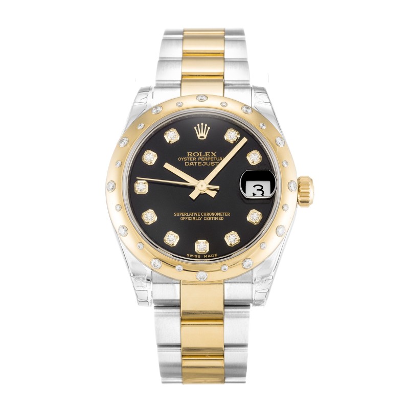 Best UK AAA Steel & Yellow Gold set with Diamonds Rolex Mid-Size Datejust 178343-31 MM Replica