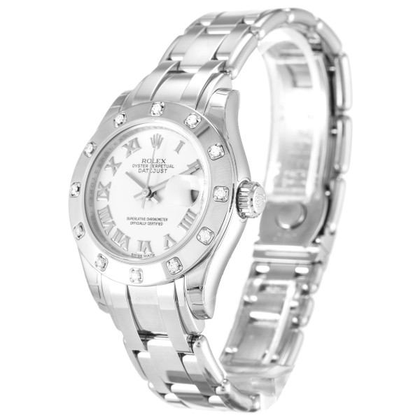 Best UK AAA White Gold set with Diamonds Rolex Pearlmaster 80319-29 MM Replica
