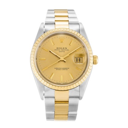 Best UK AAA Yellow Gold Rolex Oyster Perpetual Date 15223-34 MM Replica