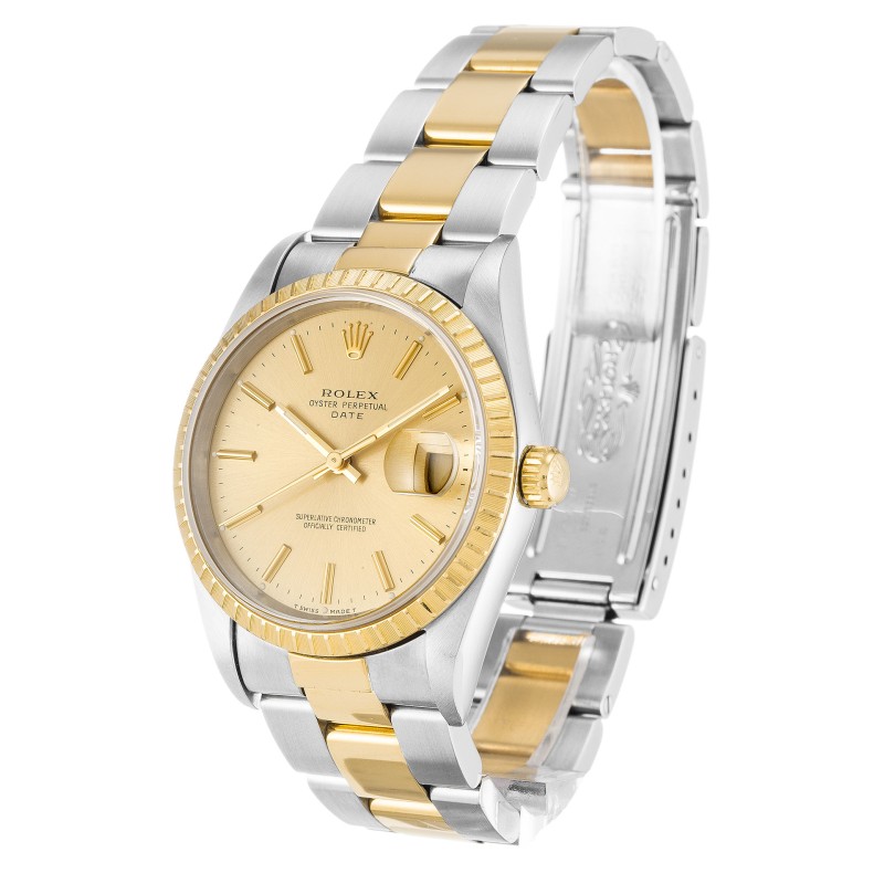 Best UK AAA Yellow Gold Rolex Oyster Perpetual Date 15223-34 MM Replica