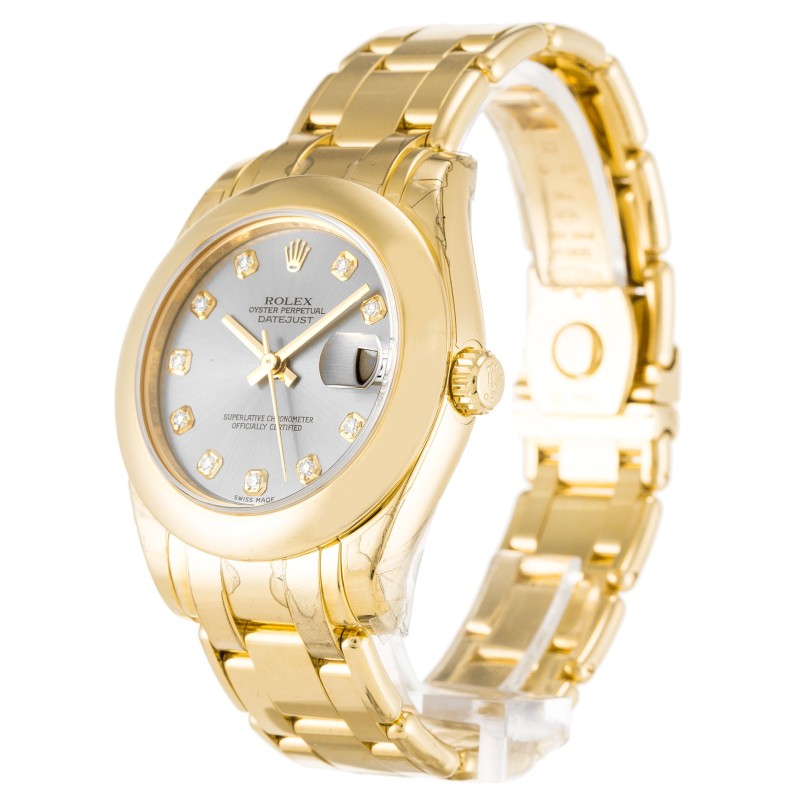 Best UK AAA Yellow Gold Rolex Pearlmaster 81208-31 MM Replica