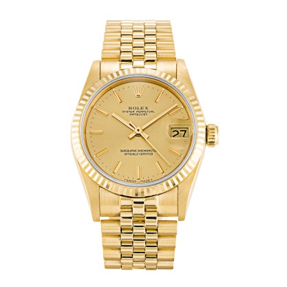 Best UK AAA Yellow Gold Rolex Mid-Size Datejust 68278-31 MM Replica