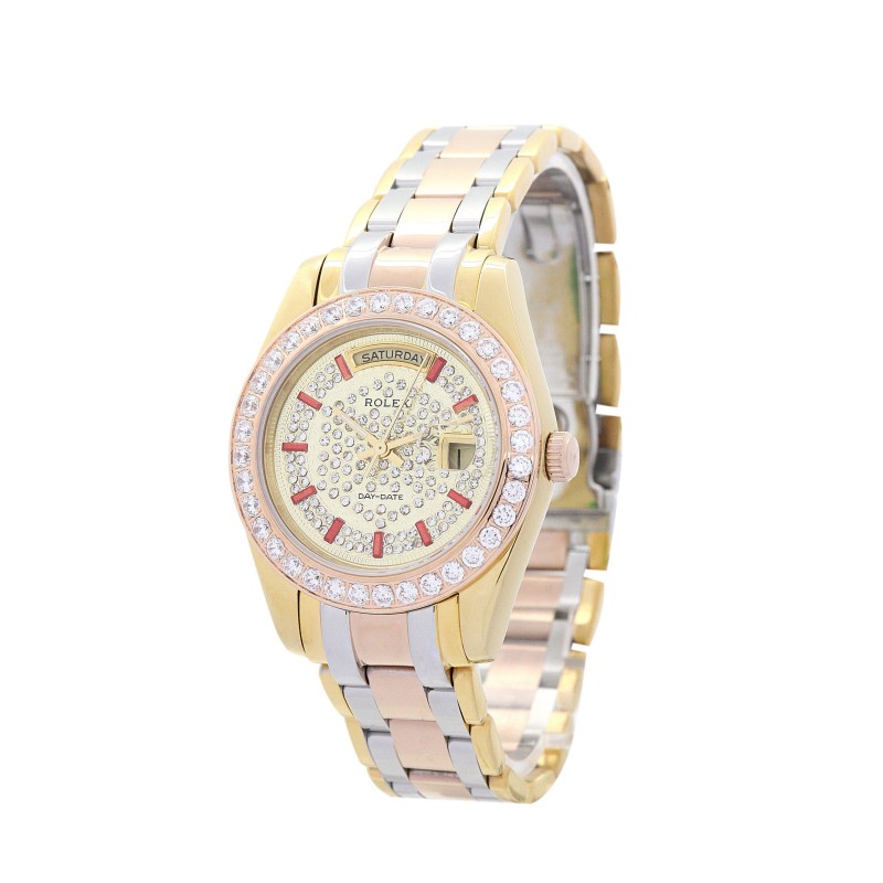 Best UK AAA Rose gold and Yellow gold with Diamonds Rolex Day-Date-36 MM Replica